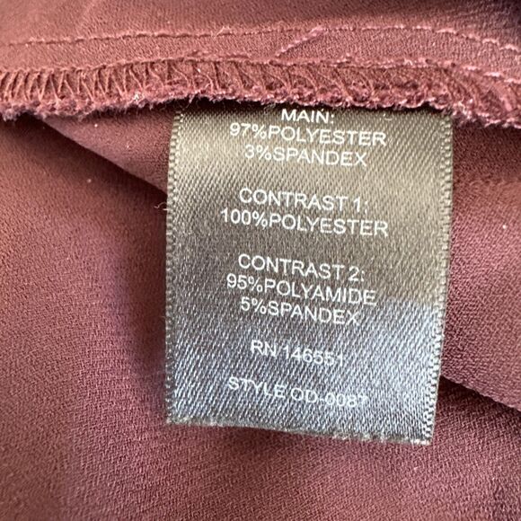 Women’s Formal Red Cocktail Lace Dress Short Mesh Ruffle Elastic Waist Sz M - Picture 11 of 11